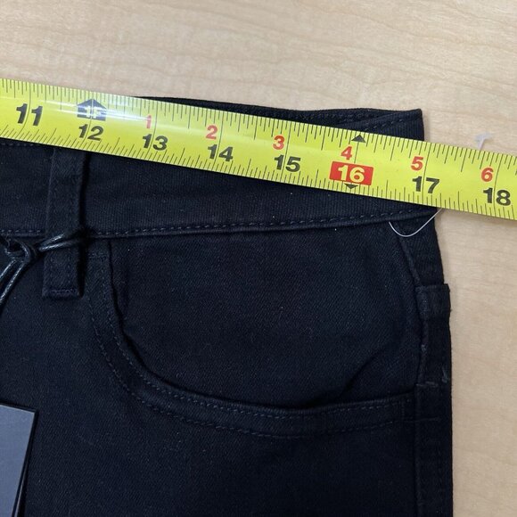 NWT Flying Monkey Women's Black Jeans 32x36 Flare Leg High Rise Stretch Raw Hem - Picture 10 of 13